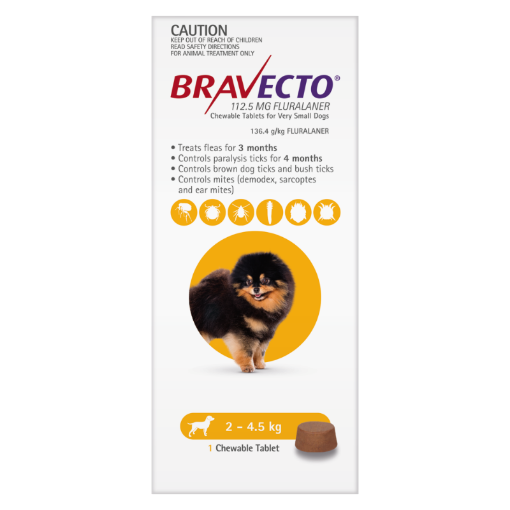 Picture of BRAVECTO CHEW YELLOW 2-4.5KG